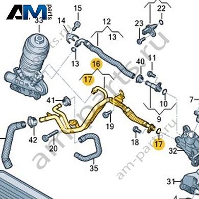 Трубопровод системы охлаждения VAG 059121044PКупить трубопровод системы охлаждения 059121044P для Фольксваген/Ауди/Шкода по минимальной цене