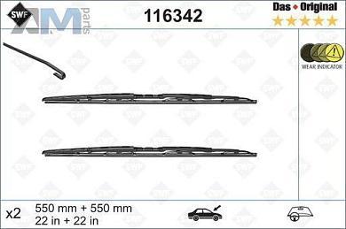Комплект щеток стеклоочистителя (116342) SWF на Audi A4 (B7) 2005-2009