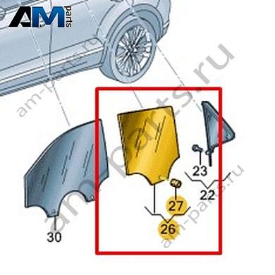 Стекло двери заднее правое Volkswagen T-Roc 2018-2024 2GA845026CКупить стекло двери заднее правое 2GA845026C для Фольксваген Т-рок 2018-2024- акция