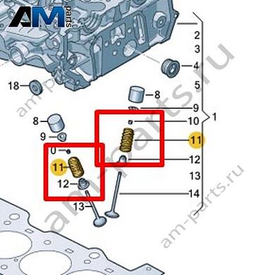 Пружина клапана VAG 0XW109623Купить пружину клапана 0XW109623 для Фольксваген/Ауди/Шкода- спец. Цена