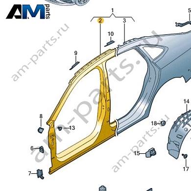 Отрезная часть - стойки А/В с порогом Volkswagen Jetta VII 2020-2024 17A809836Купить отрезную часть- стойку А/В с порогом 17A809836 Фольксваген Джетта VII 2020-2024- минимальная цена