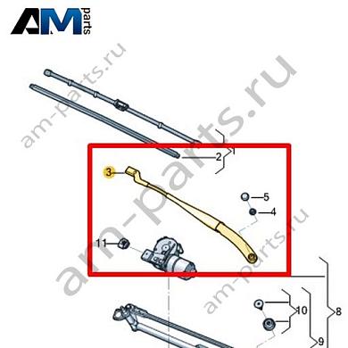 Поводок бескаркасной щетки VAG 17B955409Купить поводок бескаркасной щетки 17B955409 Фольксваген/Ауди/Шкода по минимальной цене