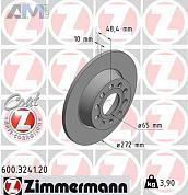 Задние тормозные диски ZIMMERMANN 600.3241.20 для Volkswagen Jetta VS5
