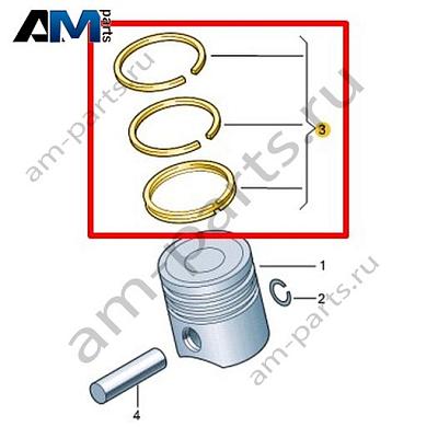 Комплект поршневых колец VAG 0XW198151Купить комплект поршневых колец 0XW198151 для Фольксваген/Ауди/Шкода- бесплатная доставка