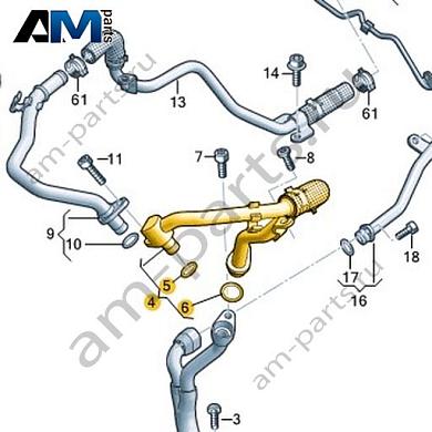 Трубопровод системы охлаждения VAG 057121044FКупить трубопровод системы охлаждения 057121044F для Фольксваген/Ауди/Шкода- бесплатная доставка