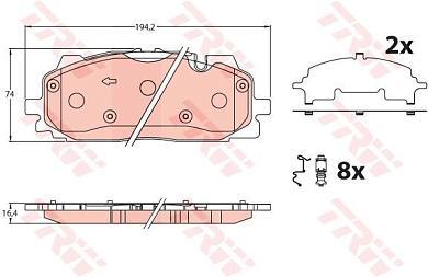 Комплект передних тормозных колодок TRW GDB2190 на Audi Q7 (4M) рестайлинг