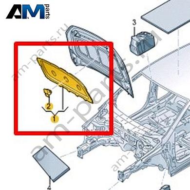 Шумоизоляция капота Volkswagen T-Roc Cross 2019-2024 2GM863831Купить шумоизоляцию капота 2GM863831 на Фольксваген Т-рок Кросс 2019-2024- минимальная цена