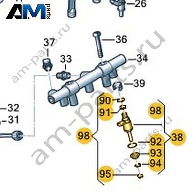Топливная форсунка VAG 06C906036DКупить топливную форсунку 06C906036D на Фольксваген/Ауди/Шкоду на выгодных условиях