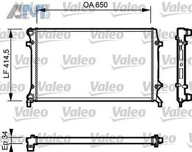 Радиатор охлаждения двигателя VALEO (735120) Volkswagen B6 (2005-2011) 1.6BSE (102л.с.)