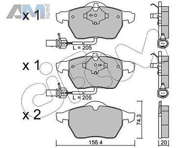 Передние тормозные колодки CIFAM 8223140 Audi A6 (С6) 2004-2011