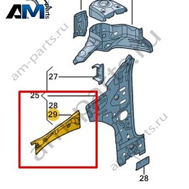 Усилитель брызговика Volkswagen T-Roc 2018-2024 2GA809147Купить усилитель брызговика 2GA809147 для Фольксваген Т-рок 2018-2024 по минимальной цене