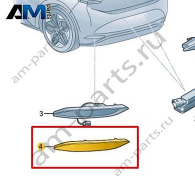 Световозвращатьель левый Volkswagen id3 2020-2024 10C945701Купить световозвращатьель левый 10C945701 для Фольксваген id3 2020-2024- гарантия наличия
