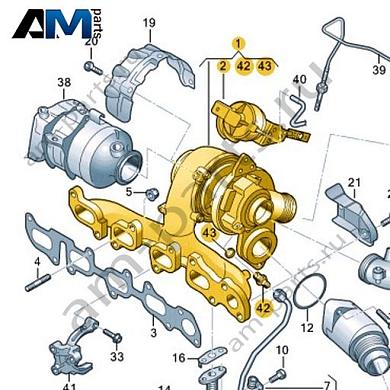 Выпускной коллектор с турбонагнетателем VAG 04L253020PКупить выпускной коллектор с турбонагнетателем 04L253020P Фольксваген/Ауди/Шкода- акция
