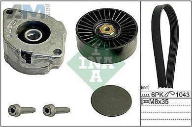 Комплект замены ремня генератора INA (529010210) на Volkswagen Passat B6 (2005-2011) 2.0TSI