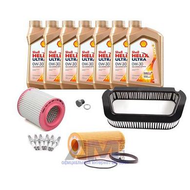 Комплект фильтров для ТО-2/4 Audi A8 (D3) 3.2 с маслом Shell 0W30
