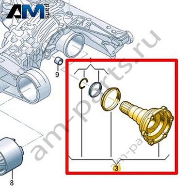 Вал с фланцем VAG 09R598081Купить вал с фланцем 09R598081 на Фольксваген/Ауди/Шкоду на выгодных условиях
