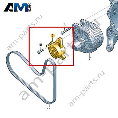Натяжитель VAG 04L903315BКупить натяжителя 04L903315B для Фольксваген/Ауди/Шкода- спец. Цена