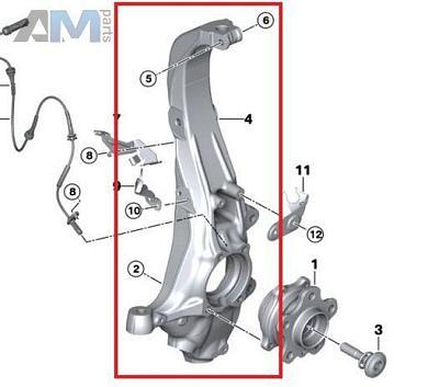 Поворотный кулак левый 31216876655 для BMW X6 (G06) 2019-2025