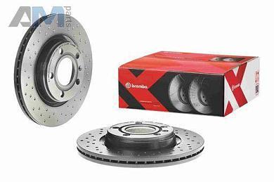 Передние перфорированные тормозные диски BREMBO 09.7196.1X Audi A4 (B6) 2001-2005
