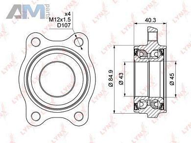 Подшипник ступицы LYNX для Audi A6 (С5) 1997-2004 WB-1001