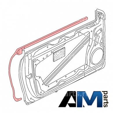 Уплотнитель передней двери внешний левый Сирокко 1K8837479E5AP