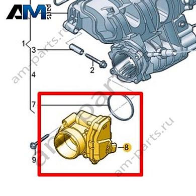 Корпус дроссельной заслонки VAG 0XW133062Купить корпус дроссельной заслонки 0XW133062 Фольксваген/Ауди/Шкода- бесплатная доставка