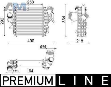 Радиатор турбины MAHLE/KNECHT (CI637000P) для Audi Q7 (4M) 2015-2019 3.0TDI