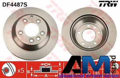 Задние тормозные диски Фольксваген Туарег DF4487S TRW