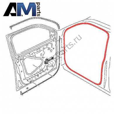 Уплотнитель передней левой двери внутренний Amarok 2H0837911E9B9