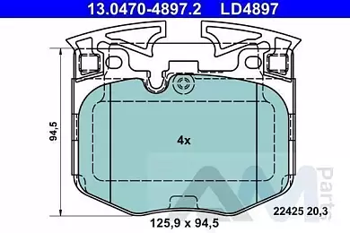 Керамические передние колодки (13.0470-4897.2) ATE на BMW 7 Серии (G11)