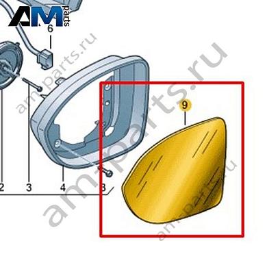 Зеркальный элемент правый (сферический) Volkswagen Taigo 2022-2024 2G7857522Купить зеркальный элемент правый (сферический) 2G7857522 на Фольксваген Тайго 2022-2024- выгодные цены