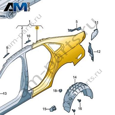 Отрезная деталь (боковина) Volkswagen Jetta VII 2020-2024 17A809843Купить отрезную деталь (боковина) 17A809843 для Фольксваген Джетта VII 2020-2024- гарантия наличия