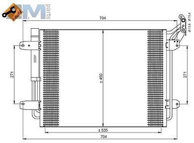 Радиатор кондиционера NRF (35848) Volkswagen Tiguan I рестайлинг 2.0 дизель
