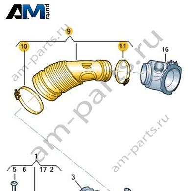 Шланг забора воздуха VAG 059129629CКупить шланг забора воздуха 059129629C для Фольксваген/Ауди/Шкода- бесплатная доставка