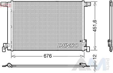 Радиатор кондиционера DENSO (DCN02008) для Audi Q7 (4M) рестайлинг 3.0TDI CVMD