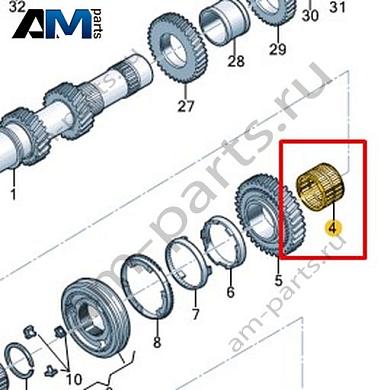 Игольчатый подшипник без внутреннего кольца VAG 0CS311229AКупить игольчатый подшипник без внутреннего кольца 0CS311229A для Фольксваген/Ауди/Шкода- спец. Цена