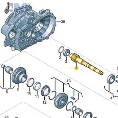 Ведомый вал VAG 02S311205ABКупить ведомый вал 02S311205AB Фольксваген/Ауди/Шкода на выгодных условиях