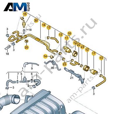 Топливный шланг с вентиляционным шлангом VAG 07P133986KКупить топливный шланг с вентиляционным шлангом 07P133986K Фольксваген/Ауди/Шкода по минимальной цене