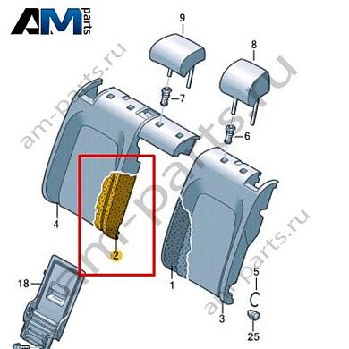 Наполнитель спинки Volkswagen id3 2020-2024 10A885776AКупить наполнитель спинки 10A885776A для Фольксваген id3 2020-2024- выгодные цены