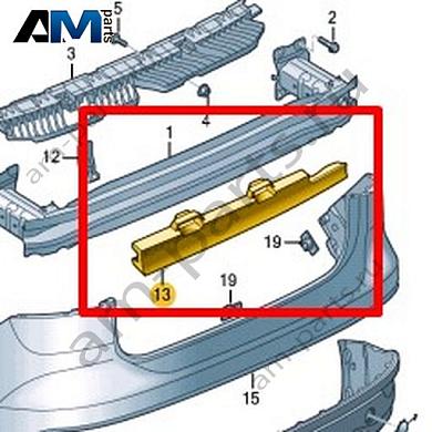 Вспененный наполнитель заднего бампера Volkswagen T-Roc Cross 2019-2024 2GM807251CКупить вспененный наполнитель заднего бампера 2GM807251C на Фольксваген Т-рок Кросс 2019-2024- минимальная цена