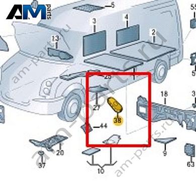 Уплотнитель Volkswagen Crafter 2012-2016 2E0864682Купить уплотнитель 2E0864682 на Фольксваген Крафтер 2012-2016- выгодные цены