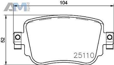 Задние тормозные колодки BREMBO P85140 для Skoda A7 (2013-2017)