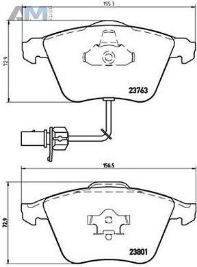 Передние тормозные колодки BREMBO P85084 для Audi A8 (D3) 2002-2010