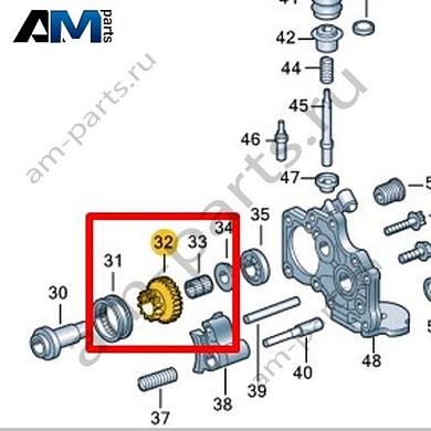 Свободно вращающаяся шестерня VAG 0B7311755AКупить свободно вращающуюся шестерню 0B7311755A для Фольксваген/Ауди/Шкода- минимальная цена