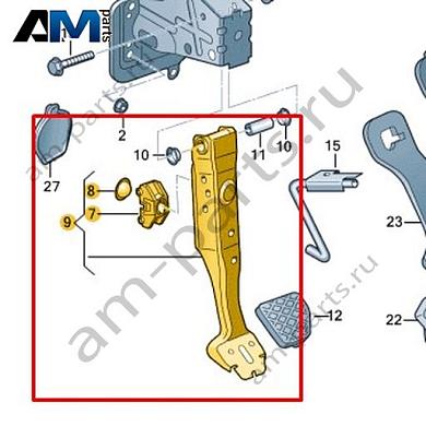 Педаль тормоза VAG 1T1723142GКупить педаль тормоза 1T1723142G для Фольксваген/Ауди/Шкода на выгодных условиях