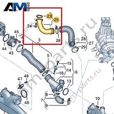 Напорная трубка VAG 057145681BКупить напорную трубку 057145681B Фольксваген/Ауди/Шкода- гарантия наличия