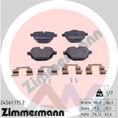 Задние тормозные колодки ZIMMERMANN (24561.175.2)  BMW X4 (G02) 25dX