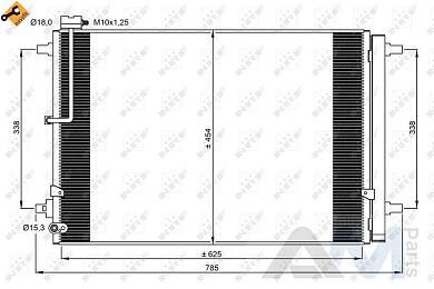 Радиатор кондиционера 350059 (NRF) для A8 (D4) 2010-2017 3.0TDI