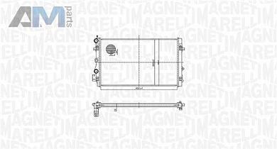 Радиатор охлаждения двигателя MAGNETI MARELLI (350213167900) для Skoda Yeti (2009-2018) 1.6SRE (110 л.с.)