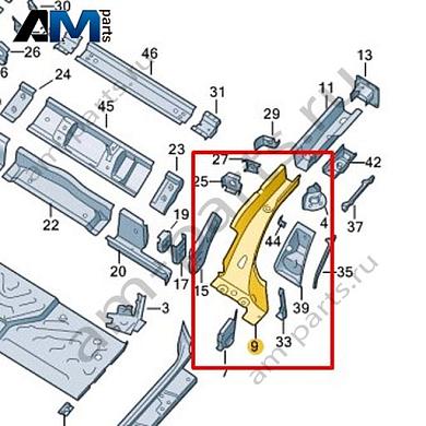 Лонжерон Volkswagen id3 2020-2024 1EA803505Купить лонжерон 1EA803505 на Фольксваген id3 2020-2024- спец. Цена